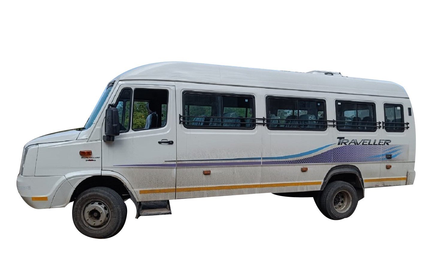 Person standing alone in a misty forest